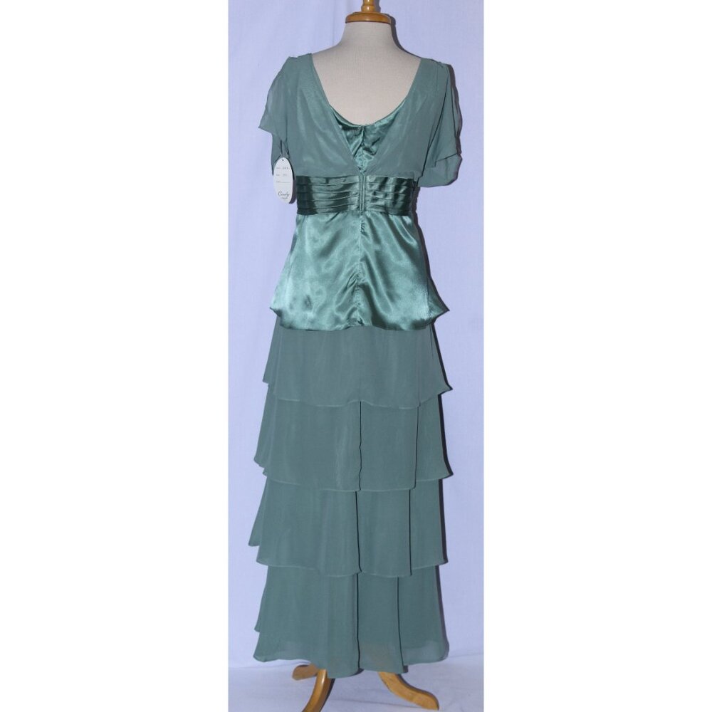 Cindy USA #1104 Chiffon and Satin Mother of the Bride-Size 4X-SEA GREEN-NWTags - Picture 2 of 5